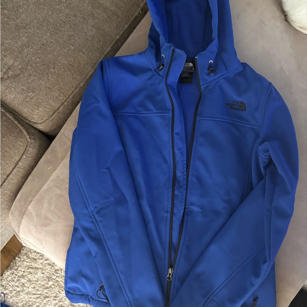 The North Face Blue Soft-shell Hooded Rain Jacket